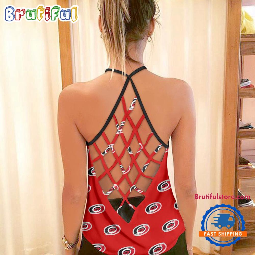 NFL Carolina Hurricanes USA Independence Day Women’s Criss Cross Tank Top