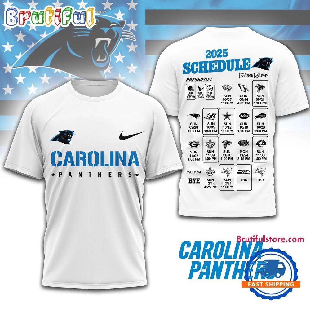 NFL Carolina Panthers 2025 SCHEDULE All Over Print Shirt, 2025 Football Schedule Shirts