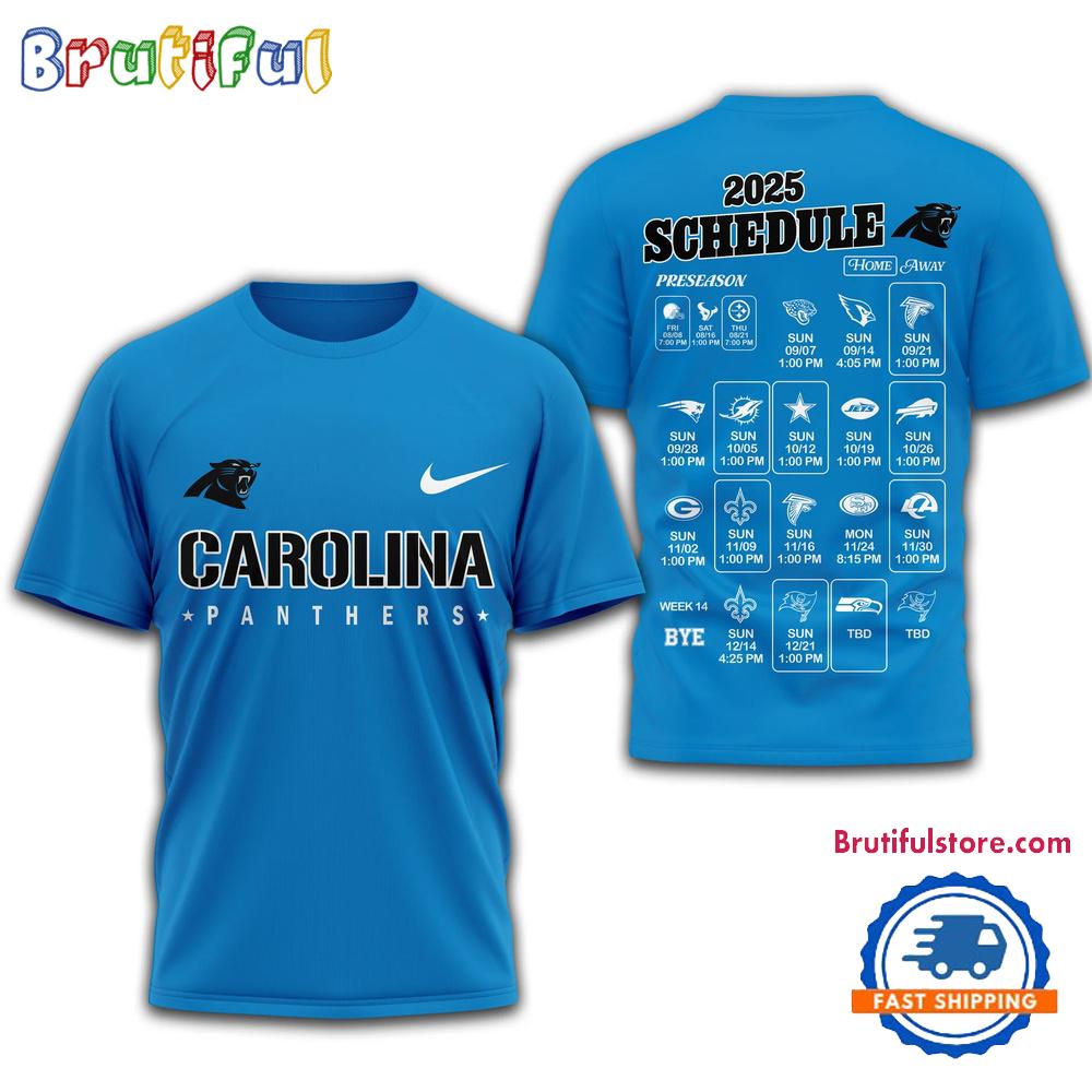 NFL Carolina Panthers 2025 SCHEDULE Unisex 3D Shirt