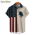 NFL Carolina Panthers American Flag Summer Button Hawaiian Shirt