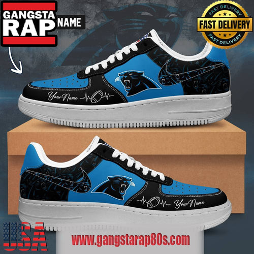 NFL Carolina Panthers Custom Name Air Force 1 Running Sneakers Shoes