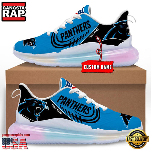 NFL Carolina Panthers Custom Rainbow Atmospheric Air Force 1 Sneaker Shoes