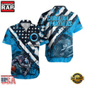 NFL Carolina Panthers Football American Flag Mascot Custom Name Aloha Hawaiian Shirt