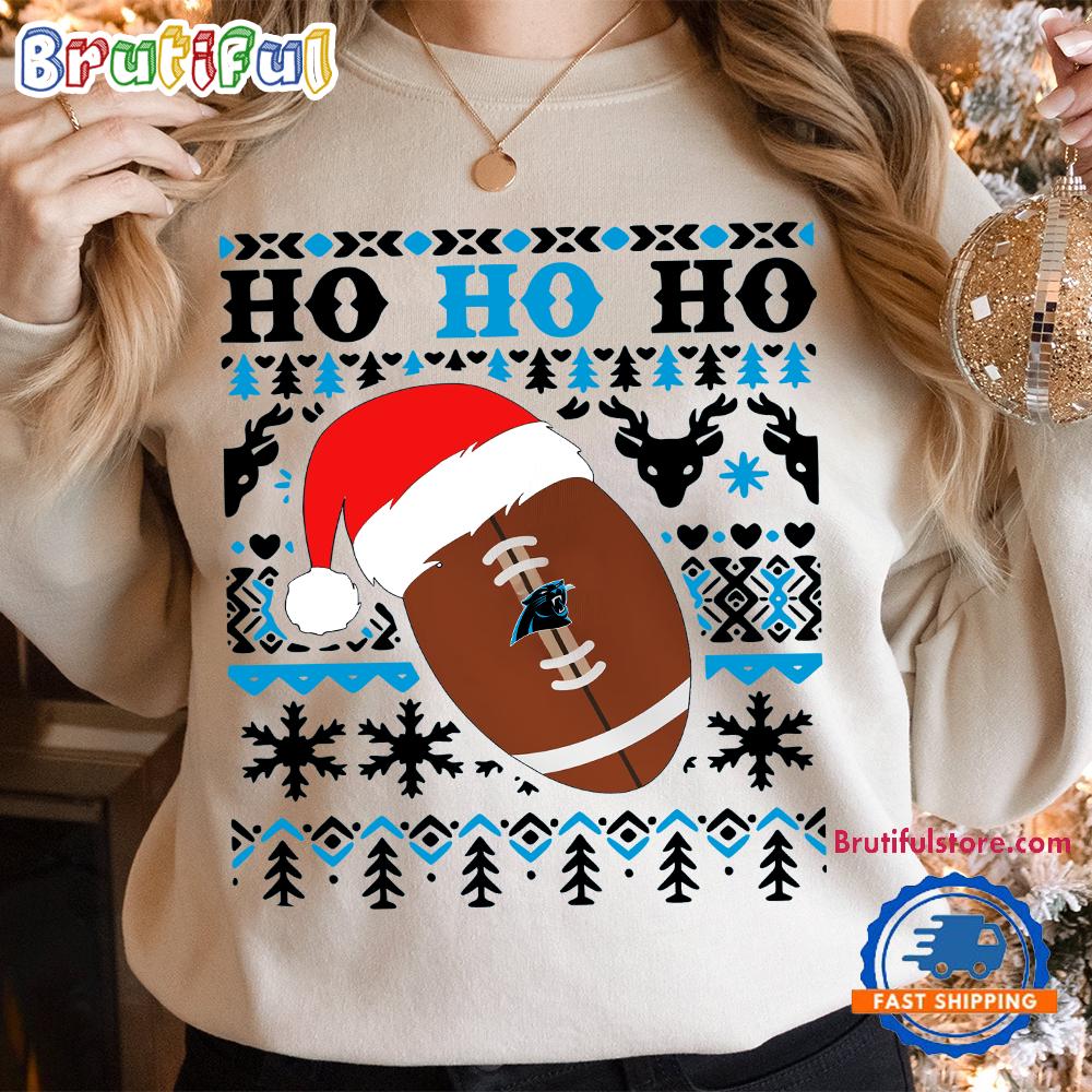 NFL Carolina Panthers Football Santa Claus Hohoho Christmas Pattern Sweatshirt