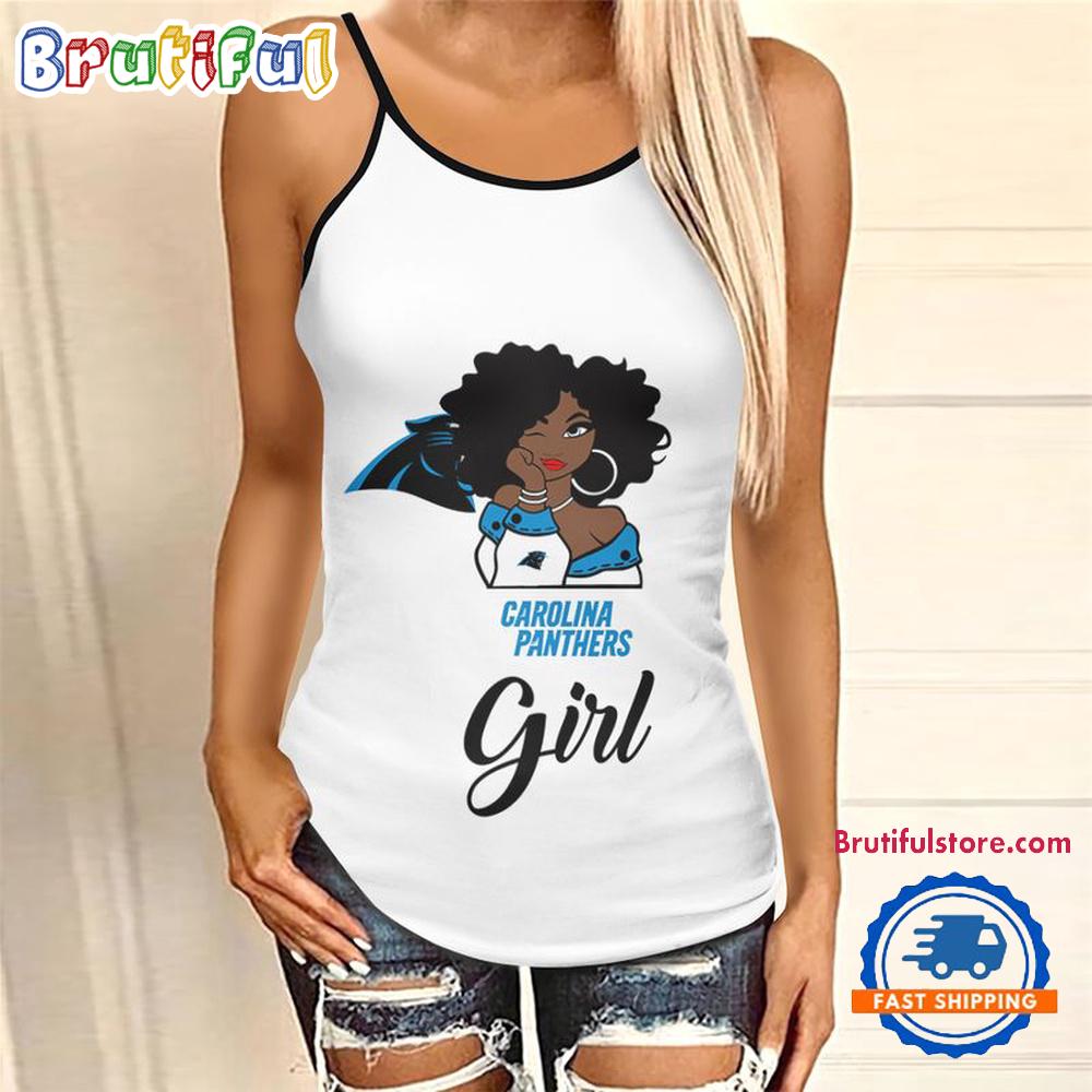 NFL Carolina Panthers Football Summer Women’s Criss Cross Tank Top