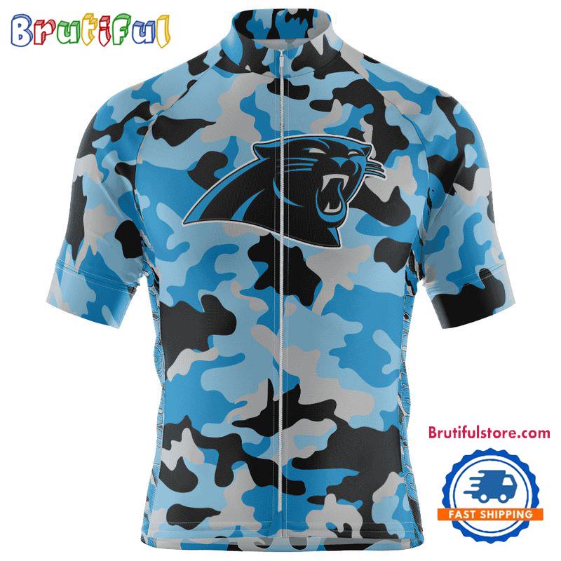 NFL Carolina Panthers Football Team Colorful Camo Cycling Jersey