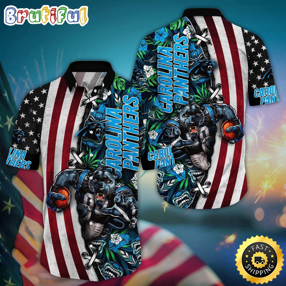 NFL Carolina Panthers Hawaii Shirt Mascot Aloha Summer Shirt