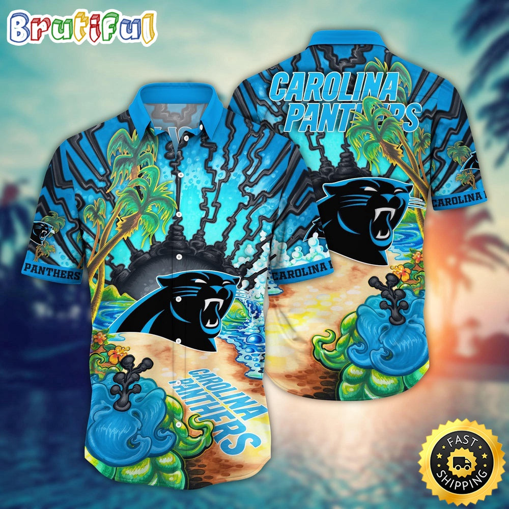 NFL Carolina Panthers Hawaiian Shirt Flower Hawaii Shirt For Football Fans