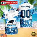 NFL Carolina Panthers New Design 2025 Custom Name Number Hawaiian Shirt
