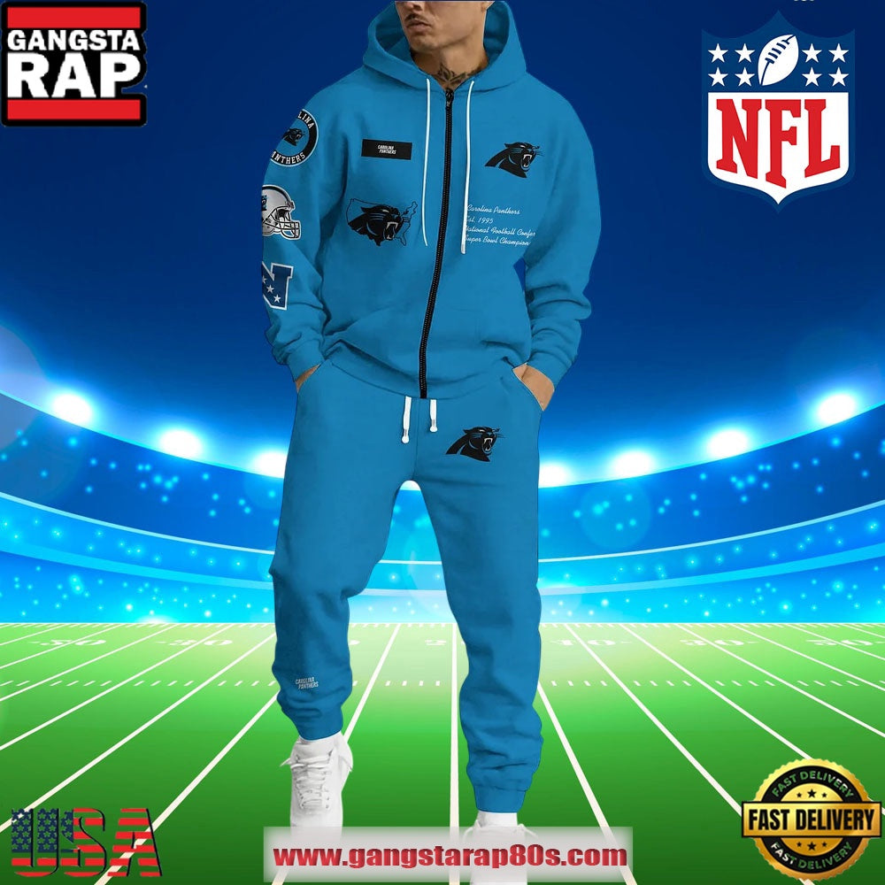 NFL Carolina Panthers Holiday Christmas Hoodie Joggers Set