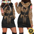 NFL Carolina Panthers Hoodie Dress American Flag Camouflage Skull