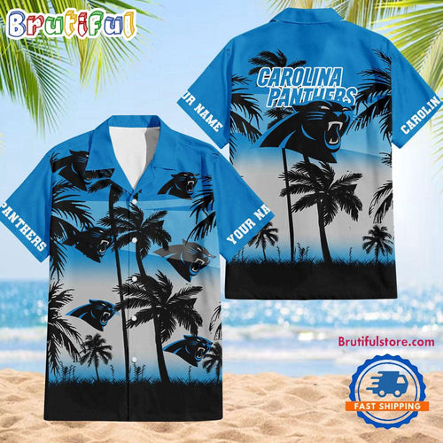 NFL Carolina Panthers Palm Tree Summer Design Aloha Hawaiian Shirt