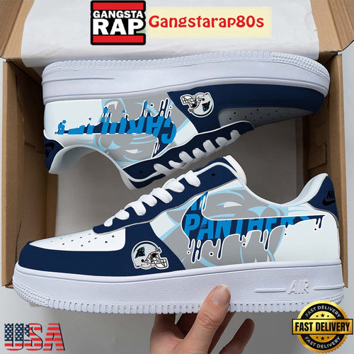 NFL Carolina Panthers Team Logo Unique Air Force 1 Shoes Running Sneakers