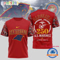 NFL Carolina Panthers US Marines 250 Years Semper Fidelis 3D Shirt