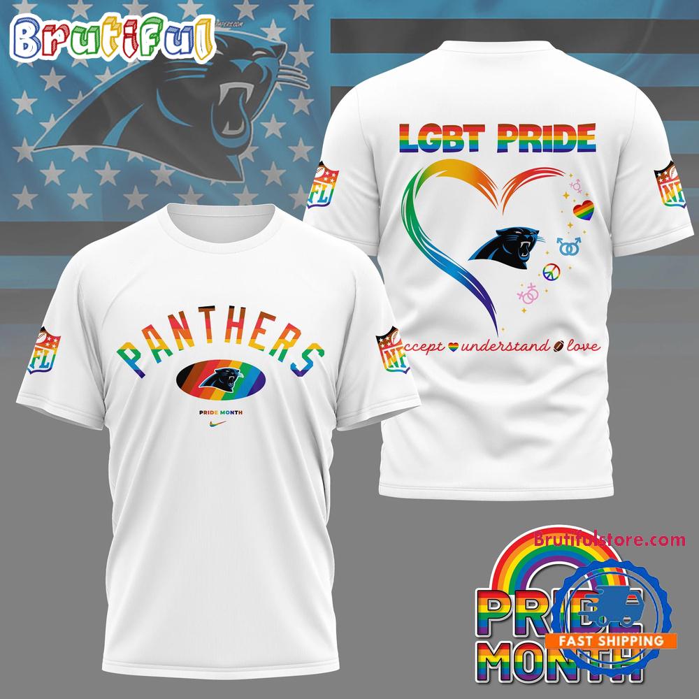 NFL Carolina Panthers x Pride Month 2025 3D Shirt, Football Accept Understand Love TShirt