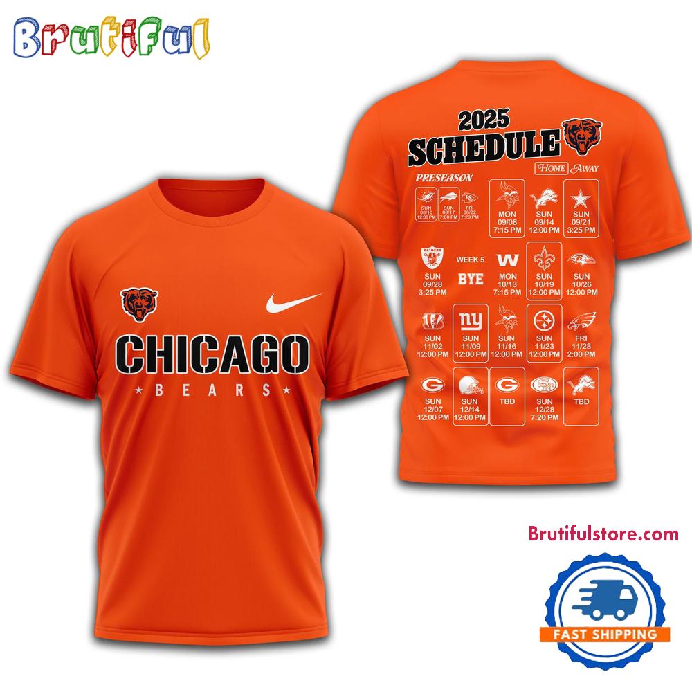 NFL Chicago Bear 2025 SCHEDULE Unisex 3D Shirt