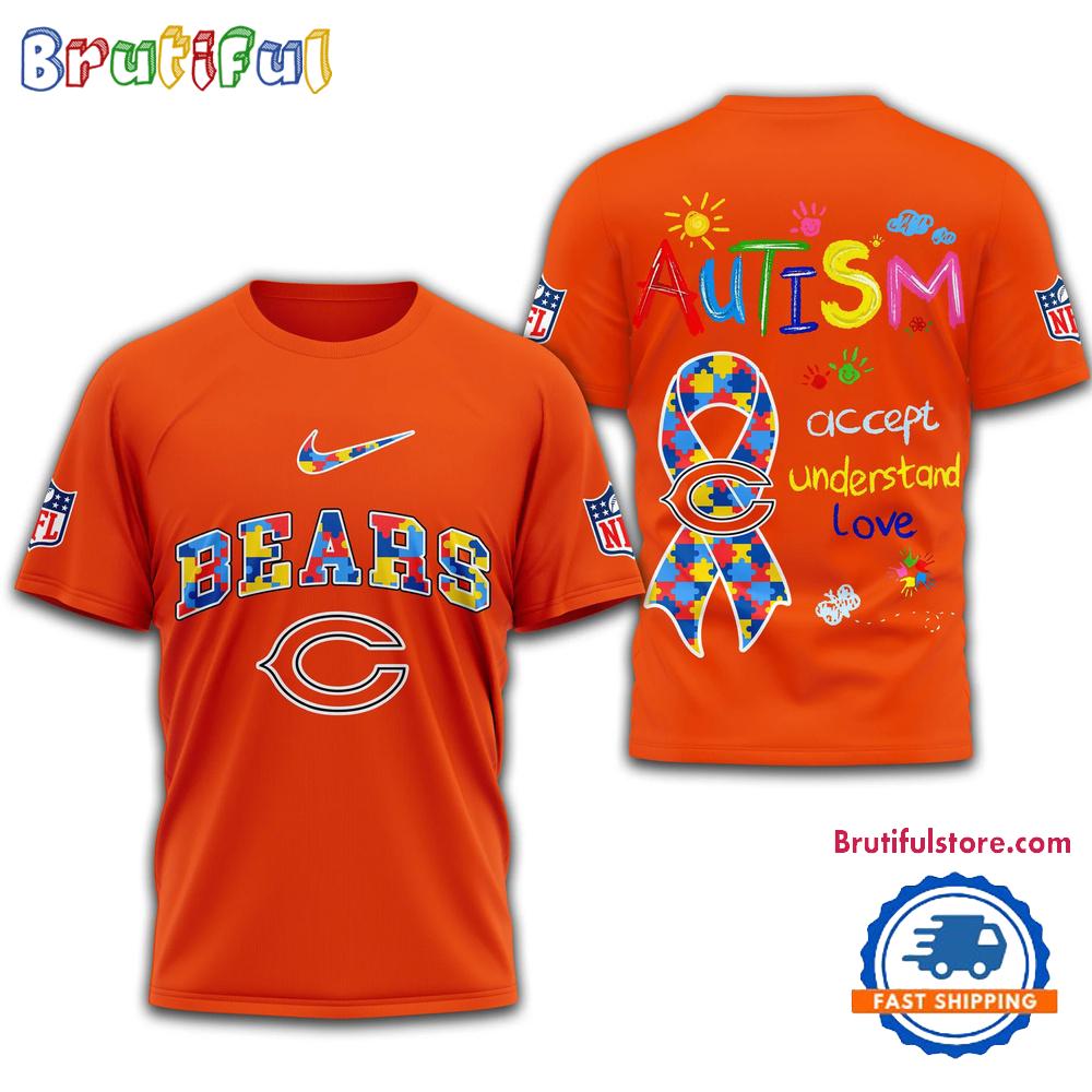 NFL Chicago Bears 2025 Autism Awareness 3D Shirt