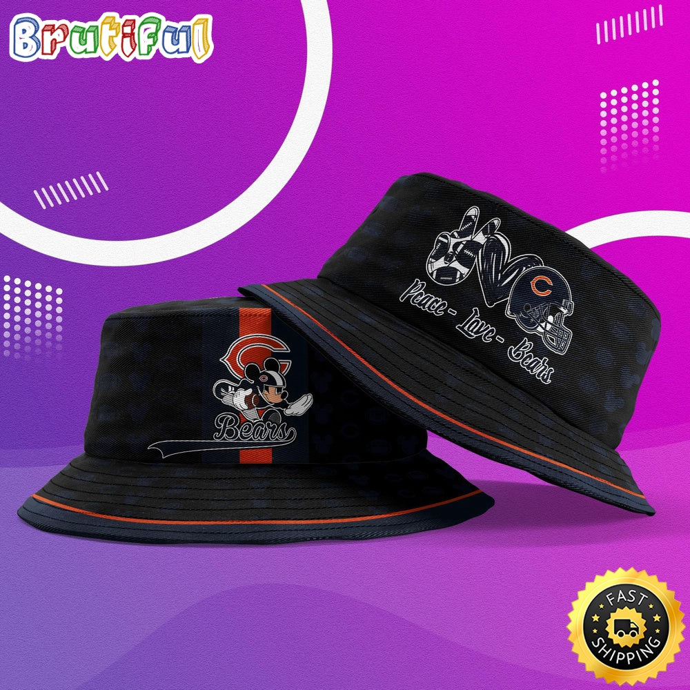 NFL Chicago Bears Bucket Hat Mickey Mouse NFL Bucket Hat