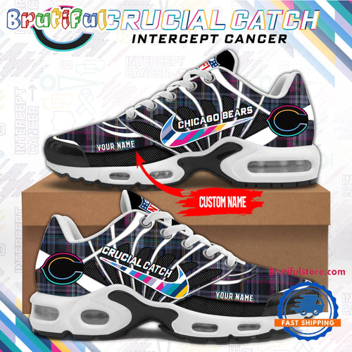 NFL Chicago Bears Crucial Catch Intercept Cancer Air Max Plus Shoes Sneaker