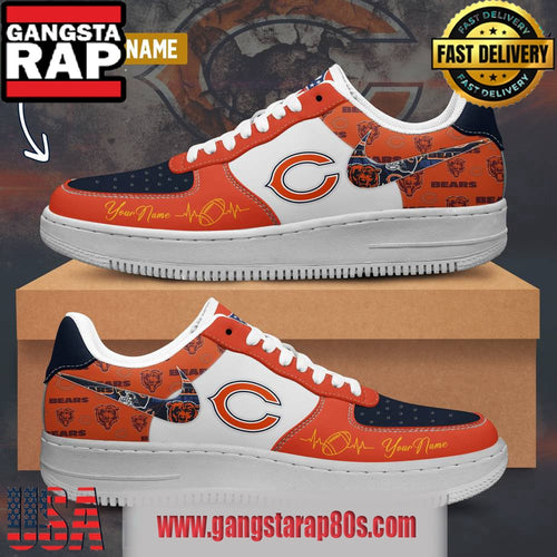 NFL Chicago Bears Custom Name Air Force 1 Running Sneakers Shoes