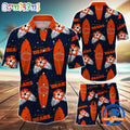 NFL Chicago Bears Flower Pattern Hawaiian Shirt And Shorts, Football Summer Hawaiian Set