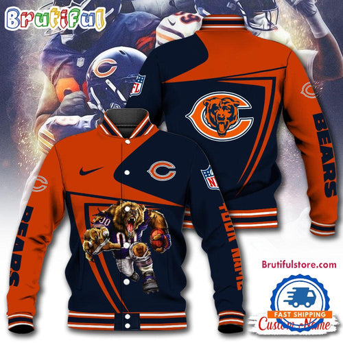 NFL Chicago Bears Football Mascot Limited New Design Baseball Jacket