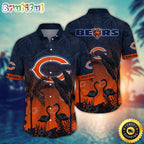 NFL Chicago Bears Hawaii Shirt Flamingo And Flower Funny Aloha Shirt