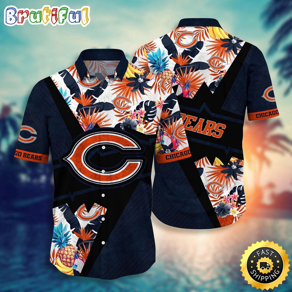 NFL Chicago Bears Hawaii Shirt Flower Island Inspired Apparel