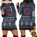 NFL Chicago Bears Hoodie Dress Christmas Print Hoodie Dress For Women