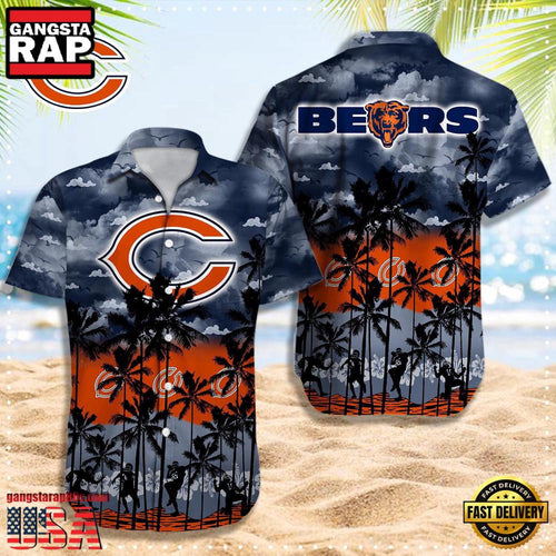 NFL Chicago Bears Logo Team Aloha Hawaiian Shirt