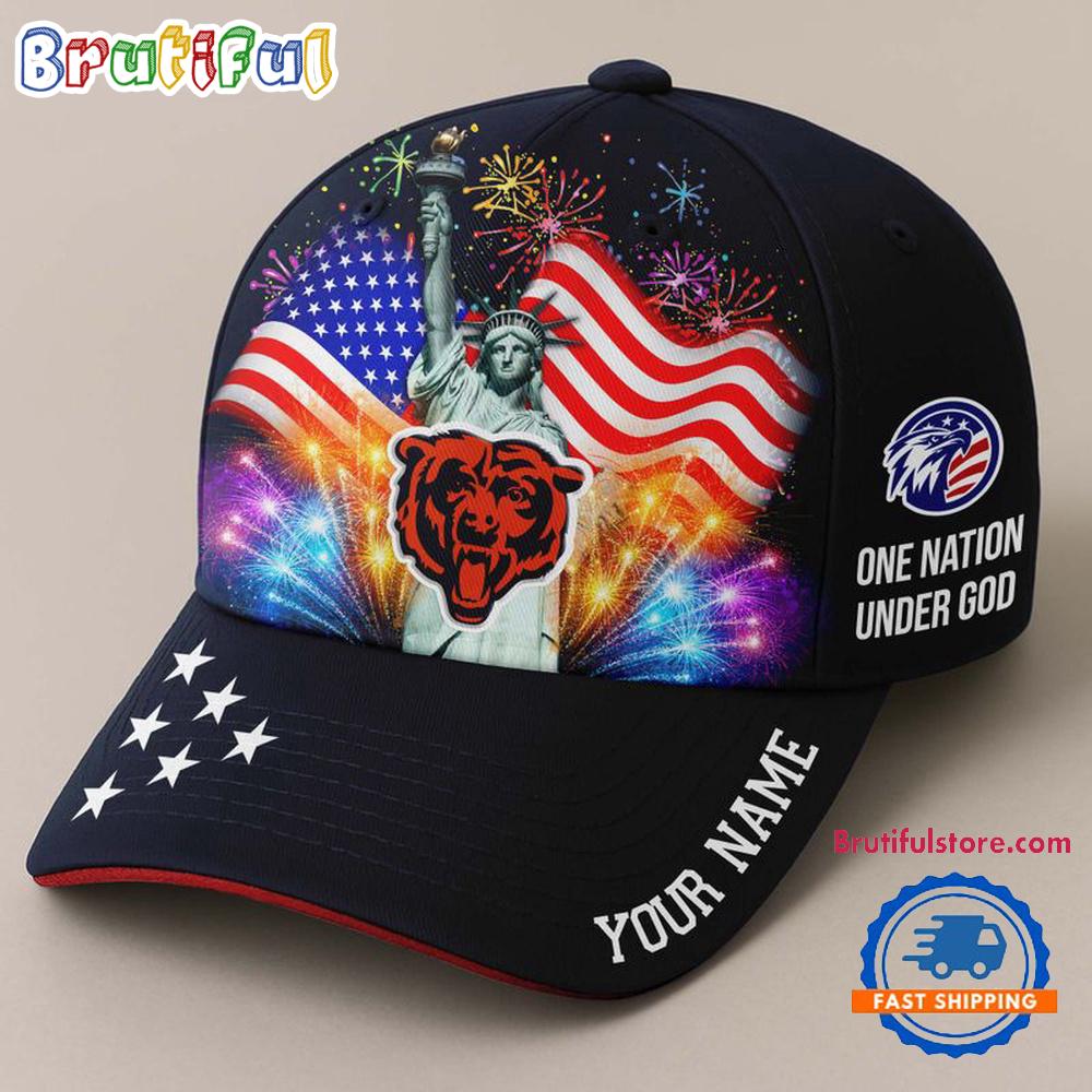 NFL Chicago Bears One Nation Under God Happy Independence Day Custom Classic Cap