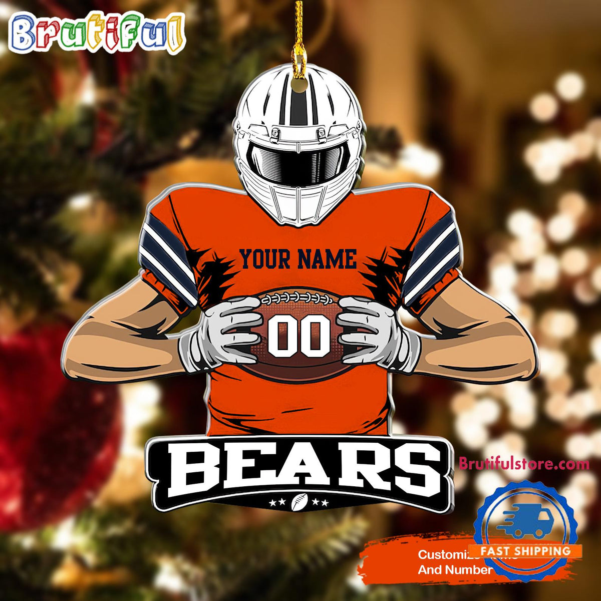 NFL Chicago Bears Special Football Game Player Christmas Ornament