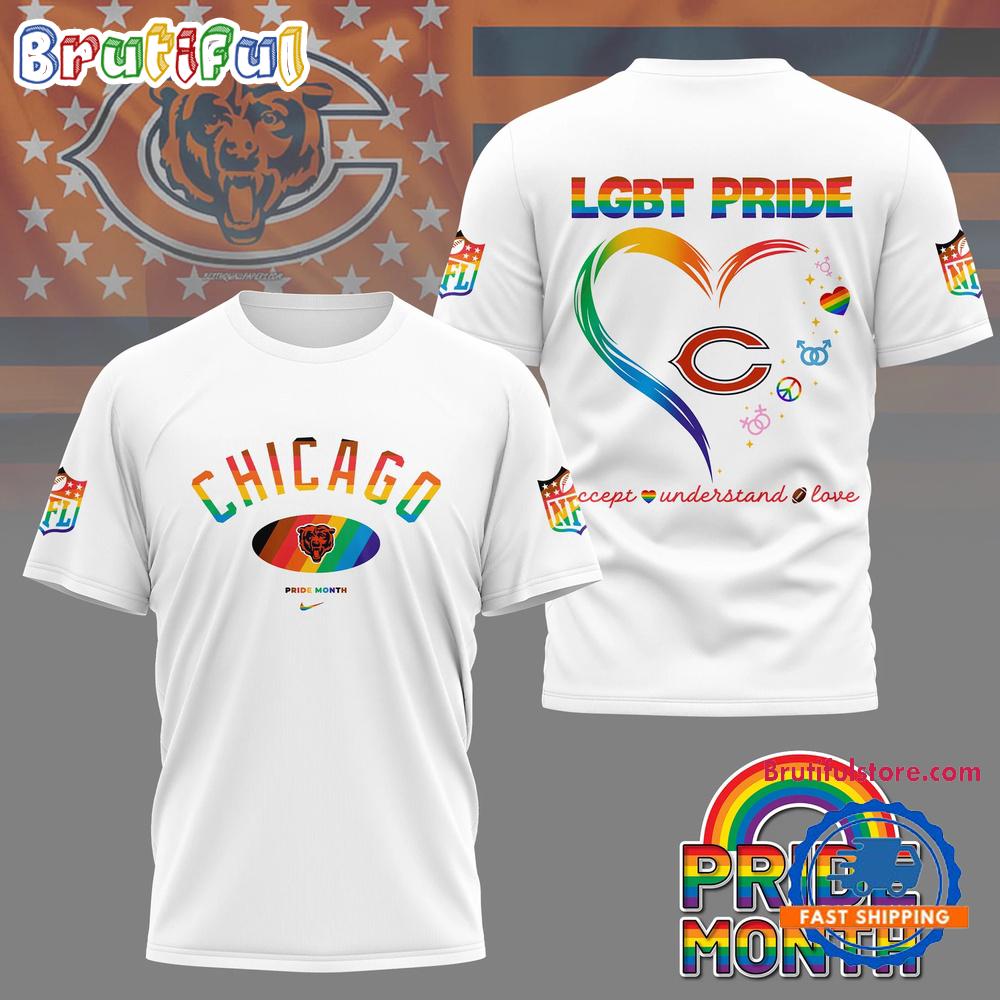 NFL Chicago Bears x Pride Month 2025 3D Shirt, Football Accept Understand Love TShirt