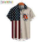 NFL Cincinnati Bengals American Flag Summer Button Hawaiian Shirt