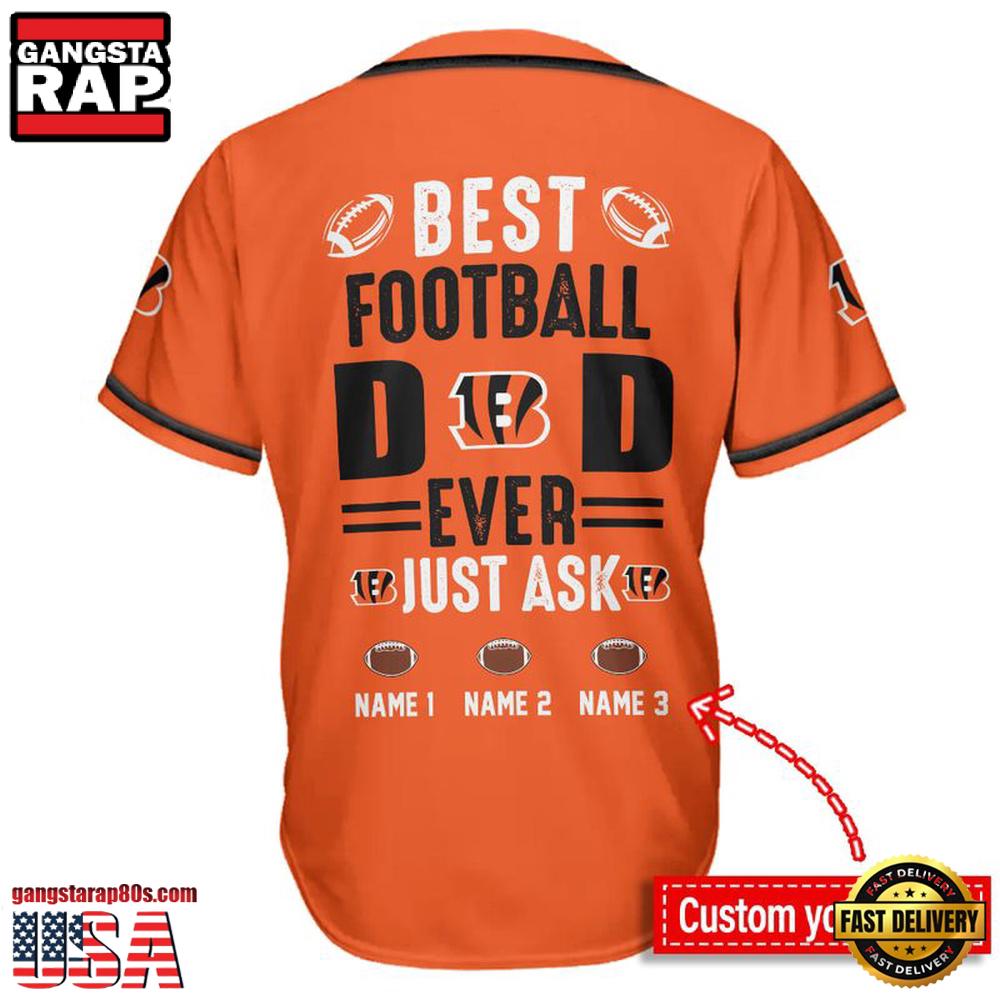 NFL Custom Name Cincinnati Bengals Best Dad Ever New Design Baseball Jersey Shirt