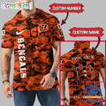 NFL Cincinnati Bengals Custom Name Camo Sleeveless Hoodie Design