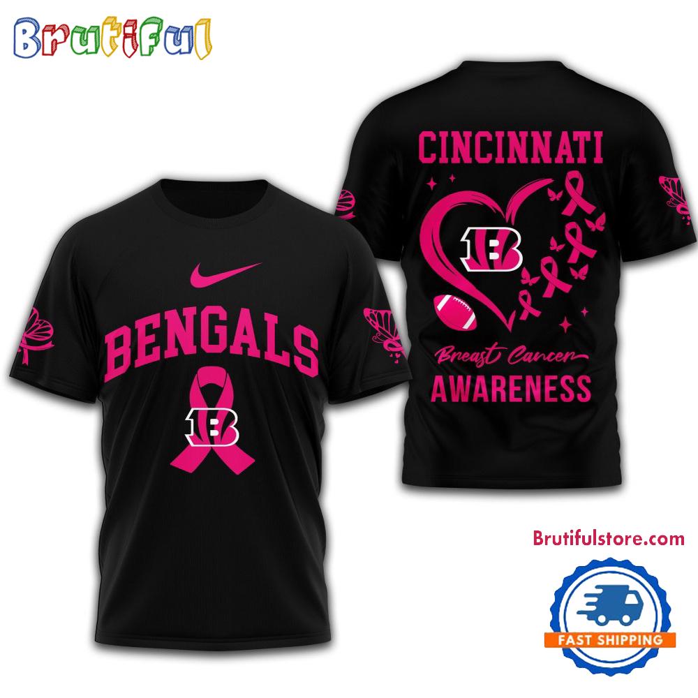 NFL Cincinnati Bengals Football 2025 New Design Breast Cancer Awareness 3D Shirt