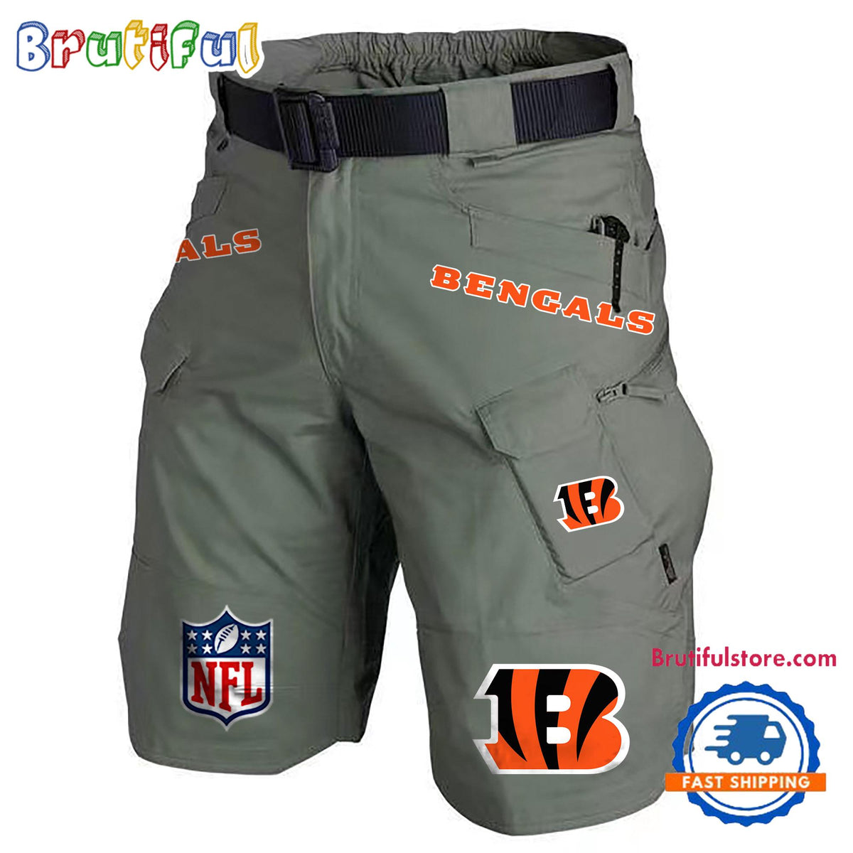 NFL Cincinnati Bengals Football Team Military Tactical Shorts