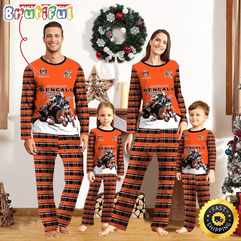 NFL Cincinnati Bengals Pajamas Bunny Sports For Family Custom Name Pajamas