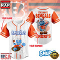 NFL Cincinnati Bengals The Smurfs Movie Unique Design Custom Baseball Jersey
