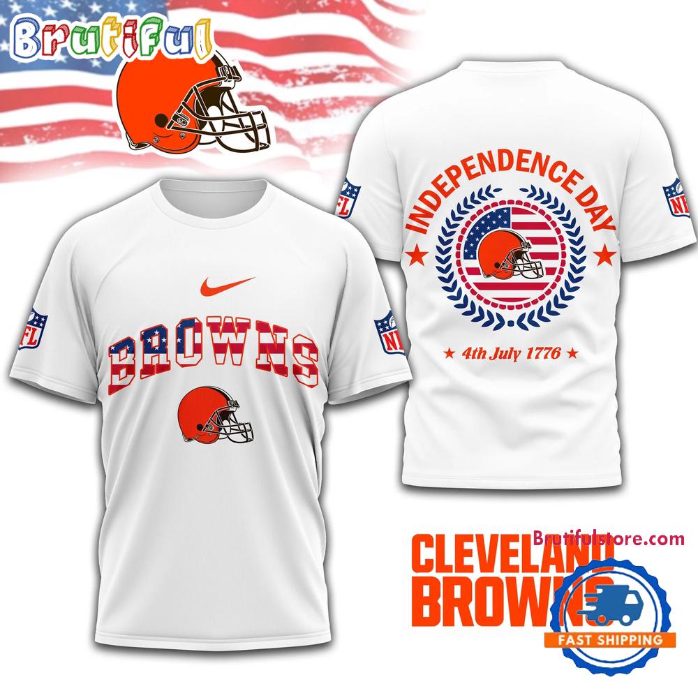 NFL Cleveland Brown Football Team Independence Day New Design 3D Shirt