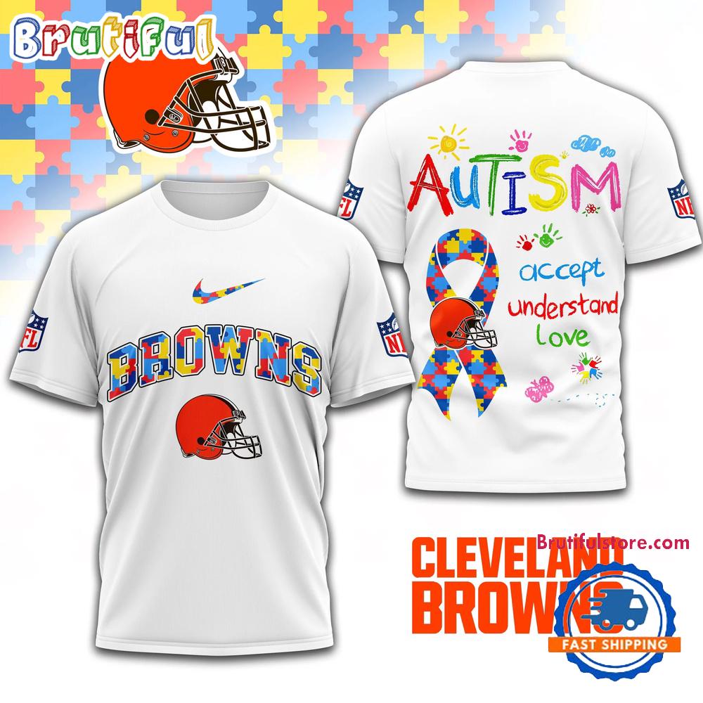 NFL Cleveland Browns Autism Awareness Accept Understand Love All Over Print Shirt