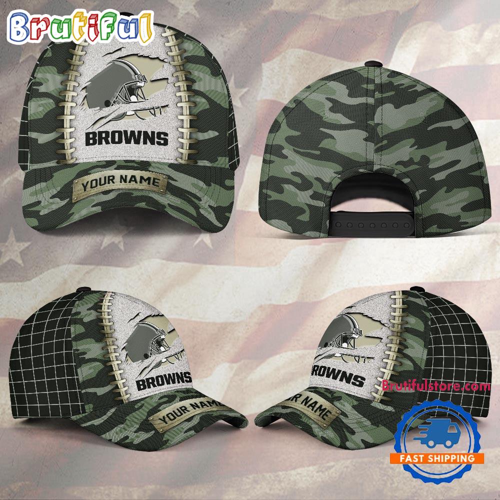 NFL Cleveland Browns Camo Hunting Custom Name Classic Cap