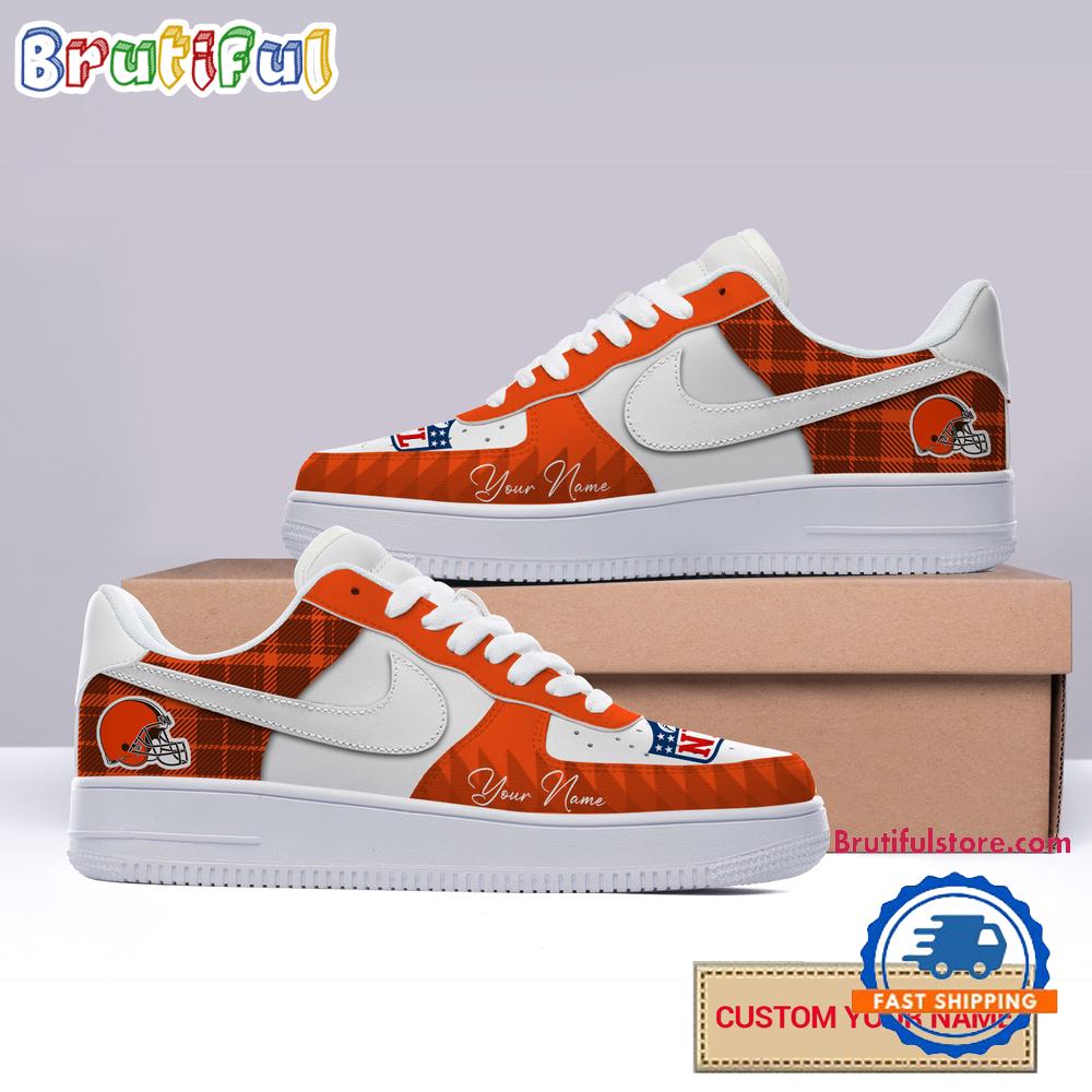 NFL Cleveland Browns Christmas Logo Pattern Custom Air Force 1 Shoes Sneaker