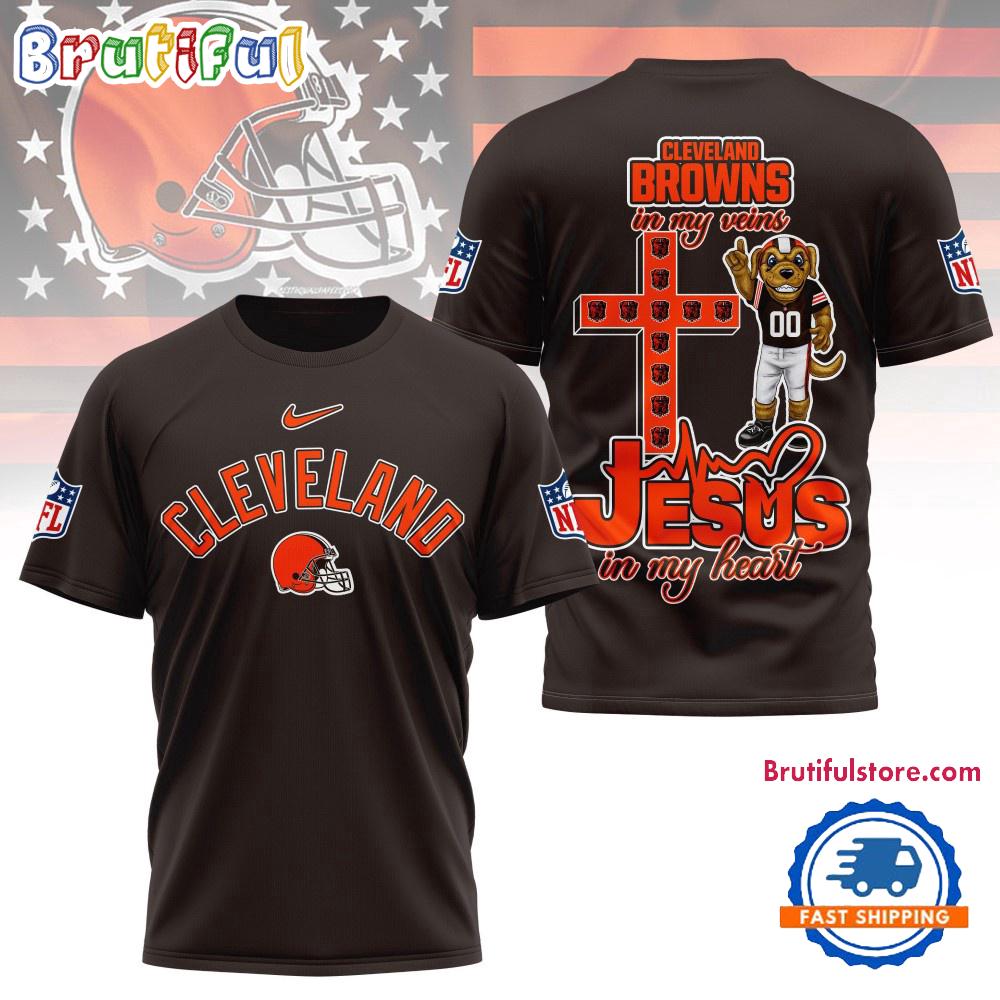 NFL Cleveland Browns Football And Jesus 3D Shirt