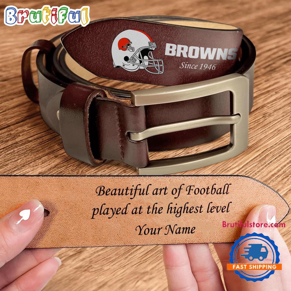 NFL Cleveland Browns Football Team Logo Helmets Custom Men’s Leather Belt
