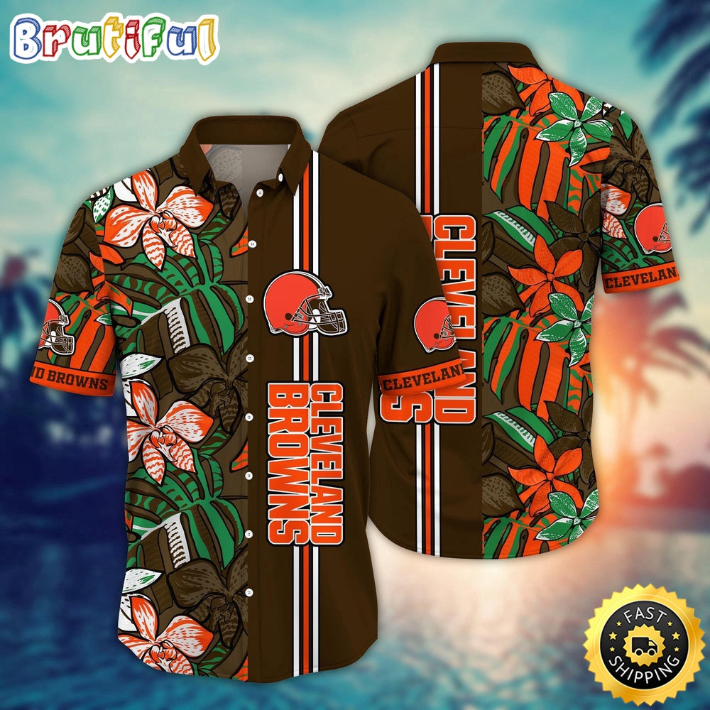 NFL Cleveland Browns Hawaii Shirt Flower Chic Aloha Fashion