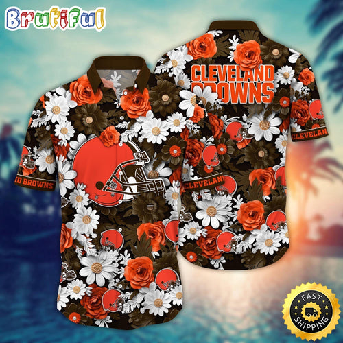 NFL Cleveland Browns Hawaii Shirt Flower Sunny Day Essentials