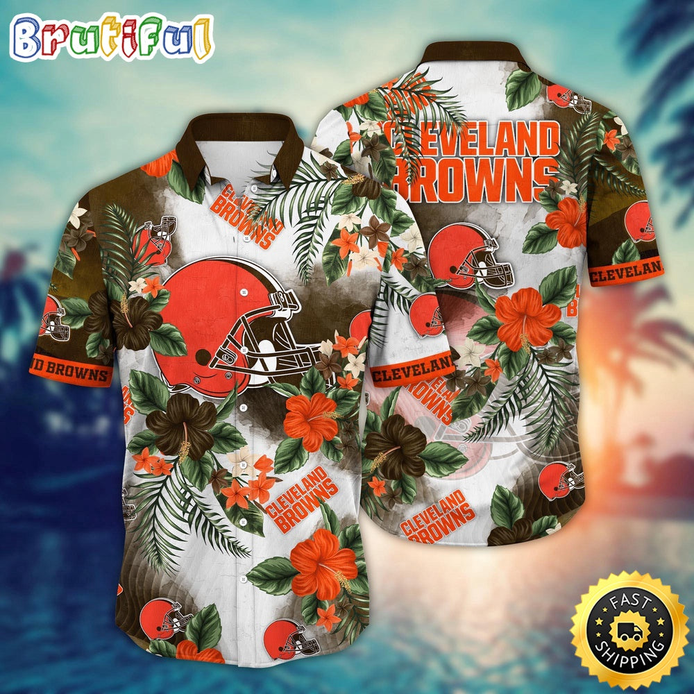 NFL Cleveland Browns Hawaii Shirt Flower Trendy Floral Tops