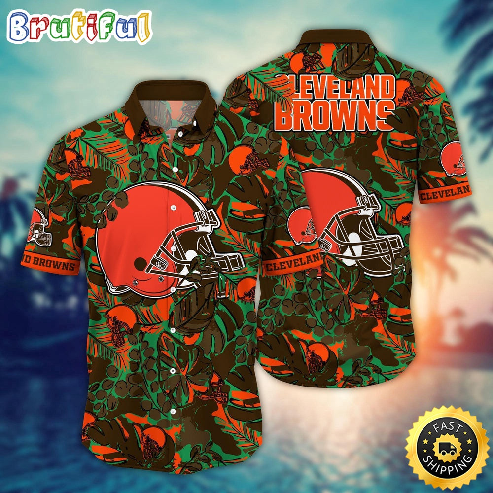 NFL Cleveland Browns Hawaii Shirt Flower Tropical Holiday Attire